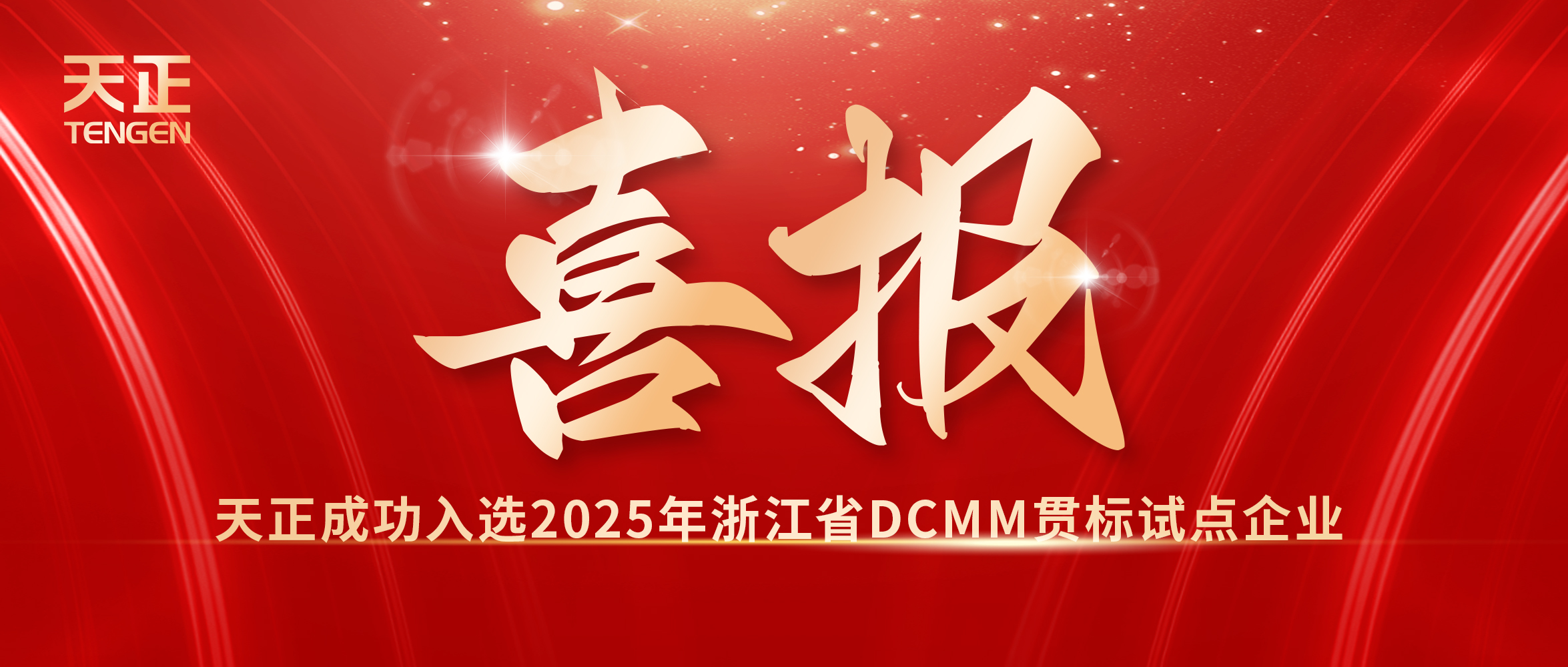 喜報！天正入選浙江省DCMM貫標試點企業